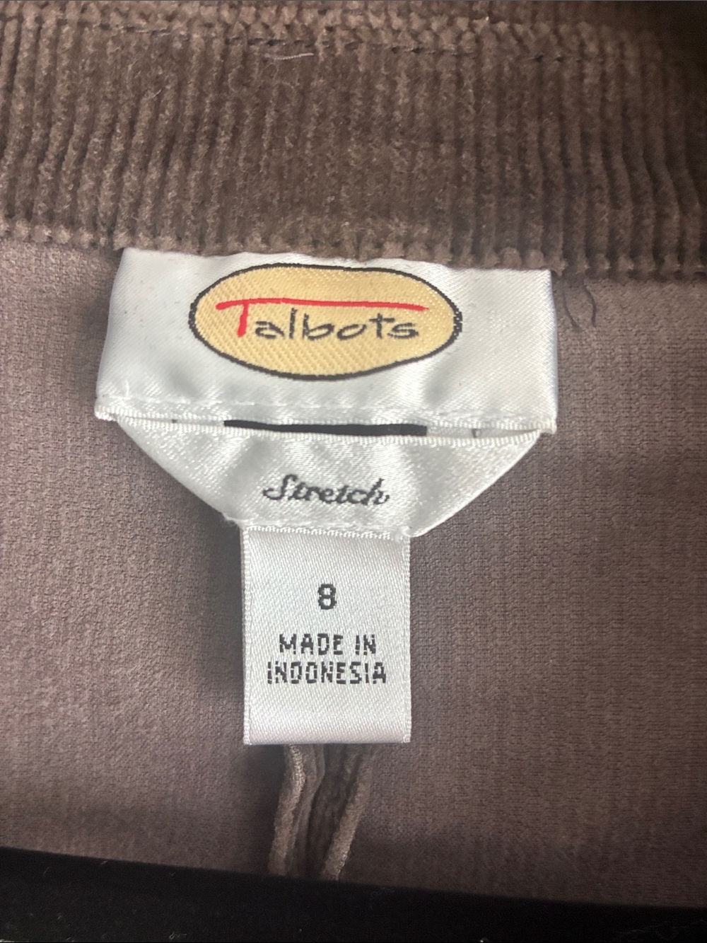 Talbots Corduroy Blazer Jacket in Chocolate Brown With Stretch Fabric Size 8 - Picture 2 of 6